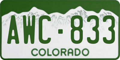 CO license plate AWC833