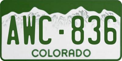CO license plate AWC836