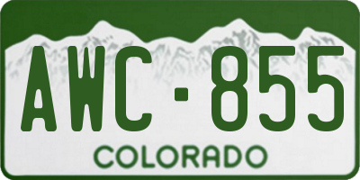 CO license plate AWC855