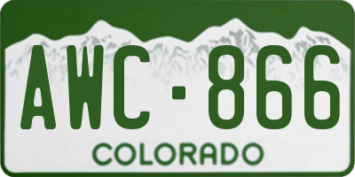 CO license plate AWC866