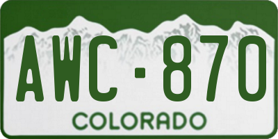 CO license plate AWC870