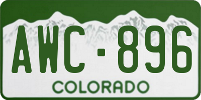 CO license plate AWC896