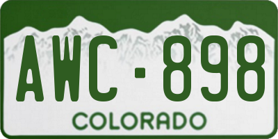 CO license plate AWC898