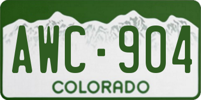 CO license plate AWC904