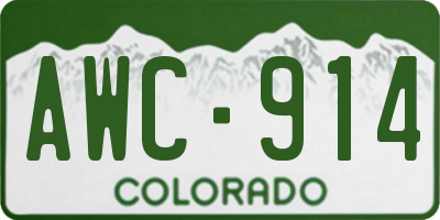 CO license plate AWC914