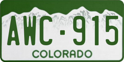 CO license plate AWC915