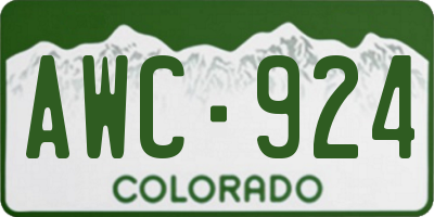 CO license plate AWC924