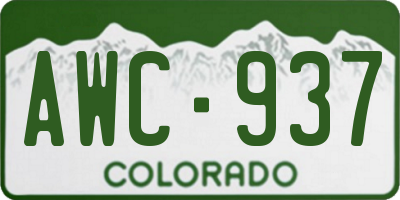 CO license plate AWC937