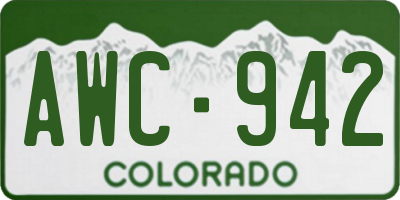 CO license plate AWC942