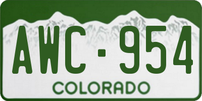 CO license plate AWC954