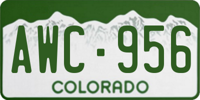 CO license plate AWC956