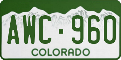 CO license plate AWC960