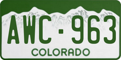 CO license plate AWC963