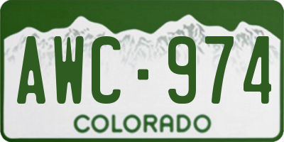 CO license plate AWC974