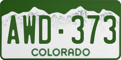 CO license plate AWD373