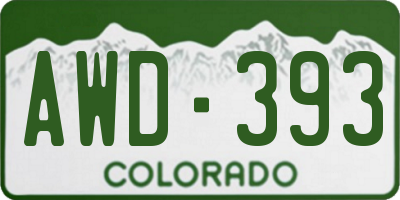 CO license plate AWD393