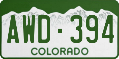 CO license plate AWD394