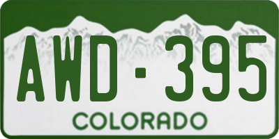 CO license plate AWD395