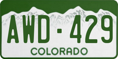 CO license plate AWD429