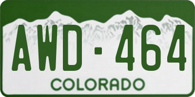 CO license plate AWD464