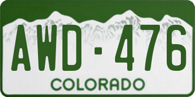CO license plate AWD476