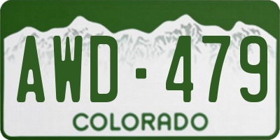 CO license plate AWD479