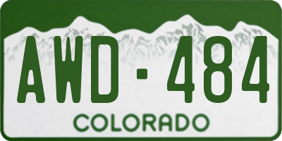 CO license plate AWD484