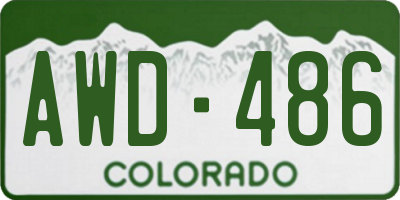 CO license plate AWD486