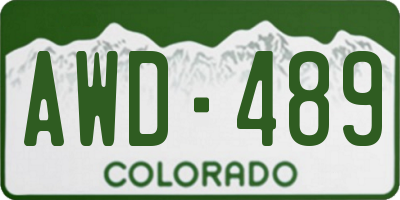 CO license plate AWD489