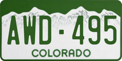 CO license plate AWD495