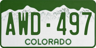 CO license plate AWD497
