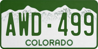 CO license plate AWD499
