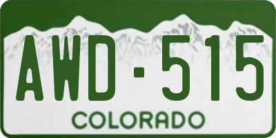 CO license plate AWD515