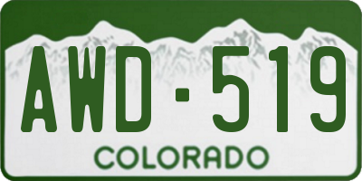 CO license plate AWD519