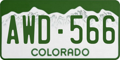 CO license plate AWD566
