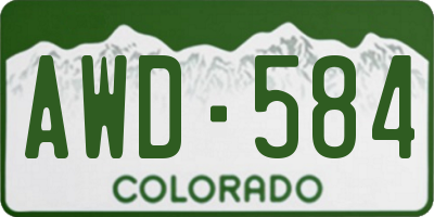 CO license plate AWD584