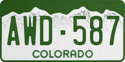 CO license plate AWD587
