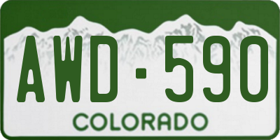 CO license plate AWD590