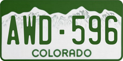 CO license plate AWD596