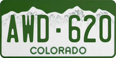 CO license plate AWD620