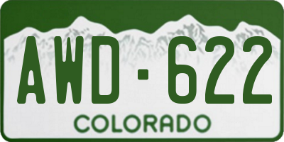CO license plate AWD622
