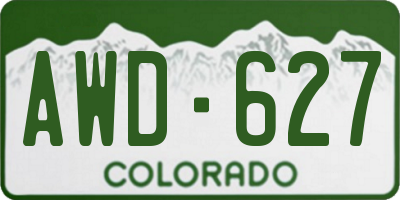 CO license plate AWD627