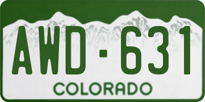CO license plate AWD631