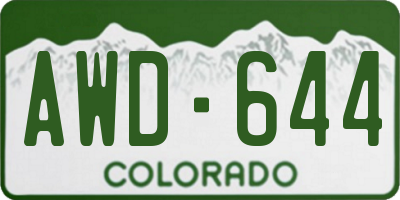 CO license plate AWD644