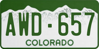 CO license plate AWD657