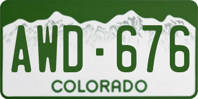 CO license plate AWD676