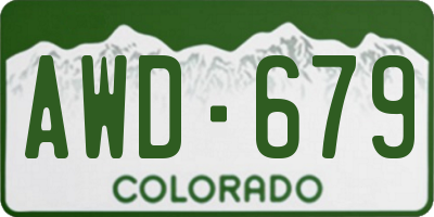 CO license plate AWD679