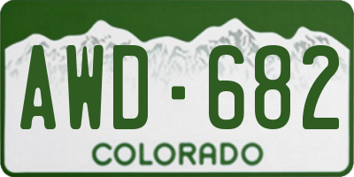 CO license plate AWD682