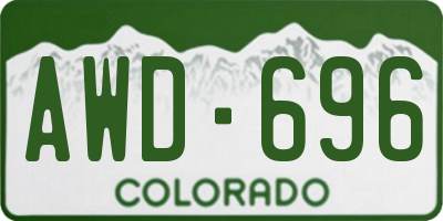 CO license plate AWD696