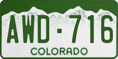 CO license plate AWD716